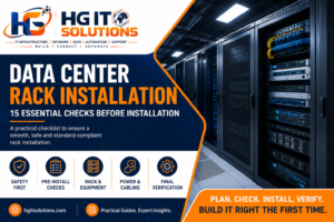 Data center rack installation and server equipment setup