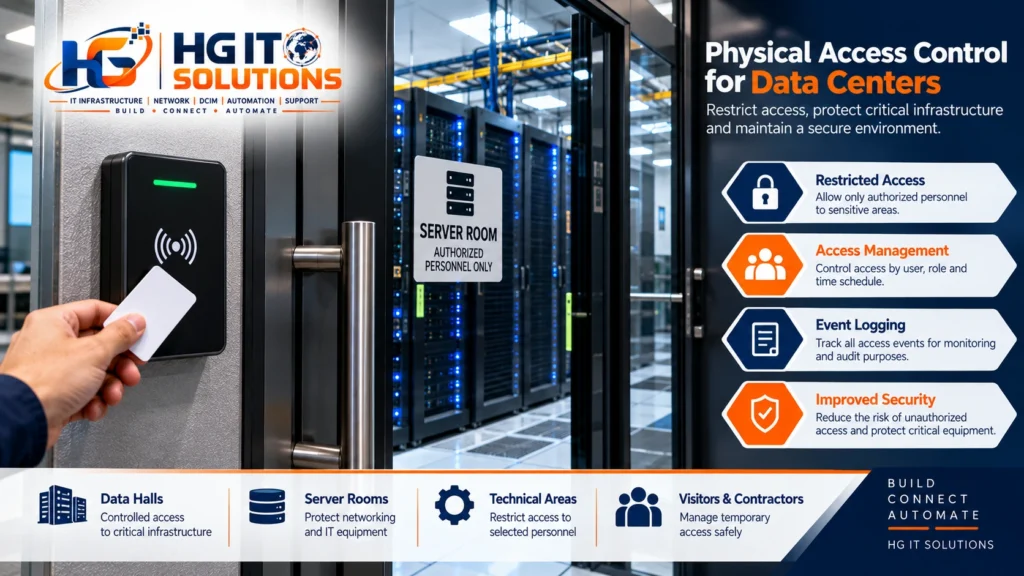 Physical access control for data centers and server rooms